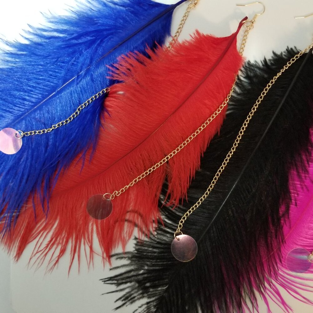 Kickback to the Eighties: My Feathered Friend Ostrich Feathers Earring Pairs (1)